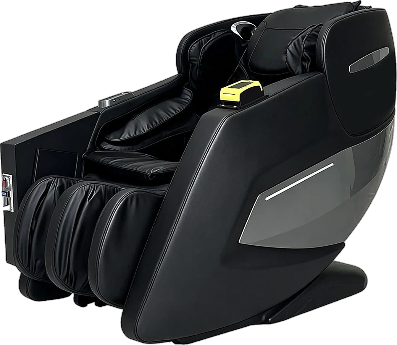 Fauteuil massant professionnel JYZ-SL Track noir, avec monnayeur et terminal de paiement