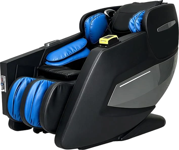 Fauteuil massant JYZ-SL Track avec les zones d'airbags mises en évidence en bleu